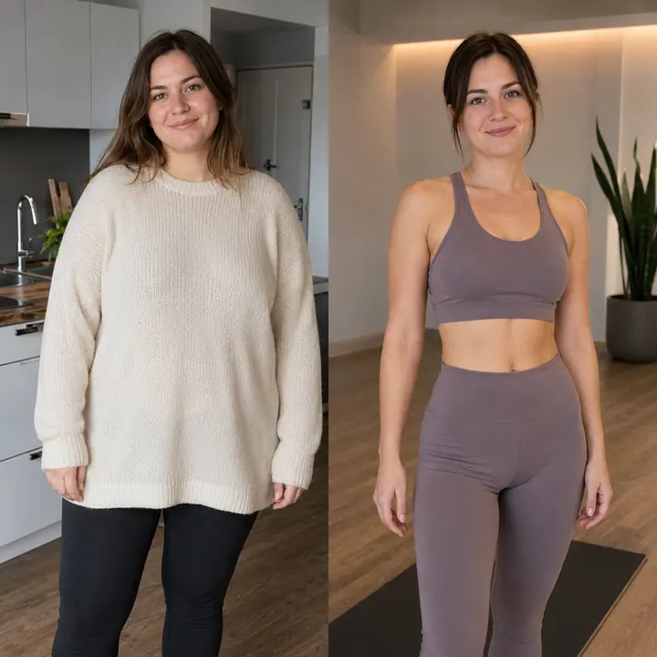 Before and after wellness journey
