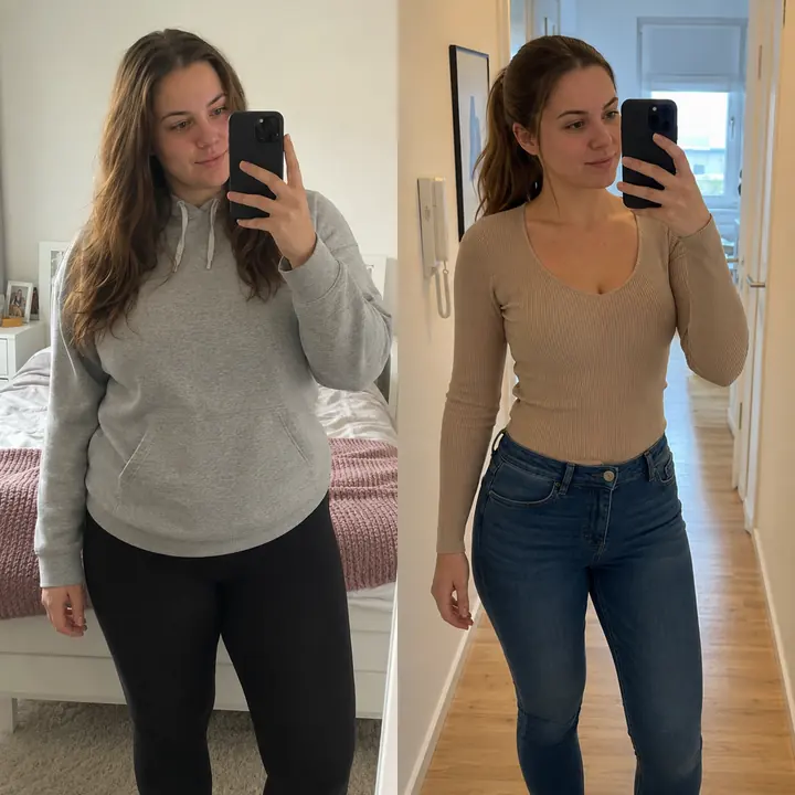 Before and after wellness journey